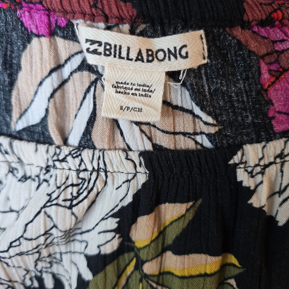 Billabong Mi Amore Floral Off-Shoulder Long Sleeve Blouse Size S Boho Tropical - Picture 10 of 10